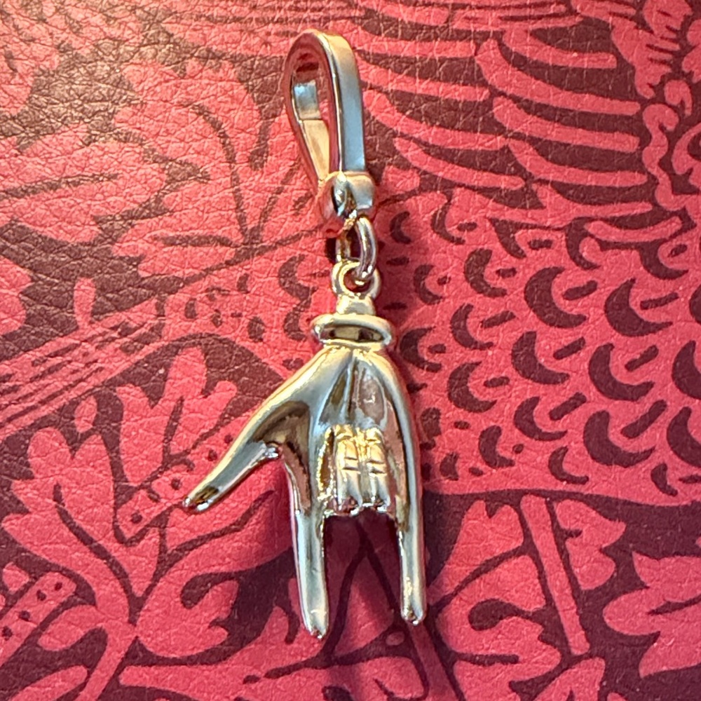 New Feed Me Gems Gold ILY Pendant Charm